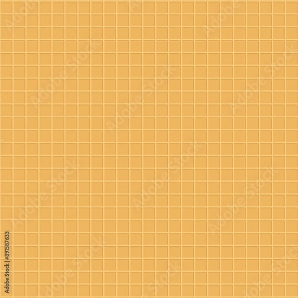 Fototapeta Wafer seamless pattern isolated on yellow.Waffle repeat pattern with square.Grid vector graphic background. 