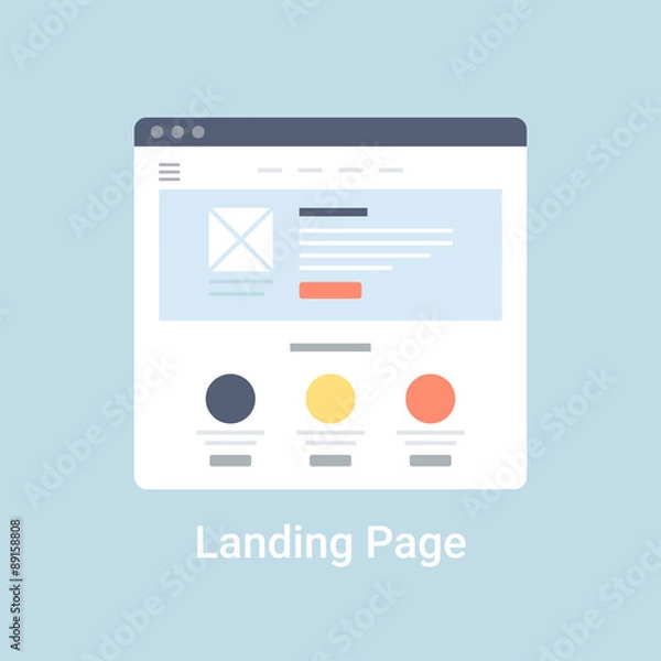 Fototapeta Landing Page Wireframe