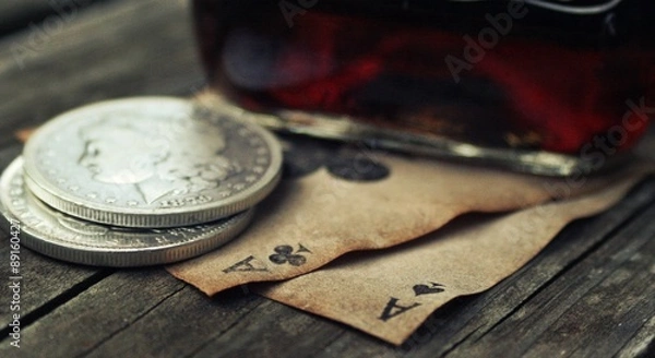 Obraz Playing Poker at the Saloon