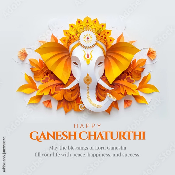 Fototapeta Happy Ganesh Chaturthi social media banner