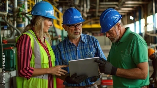 Fototapeta The team of engineers planning