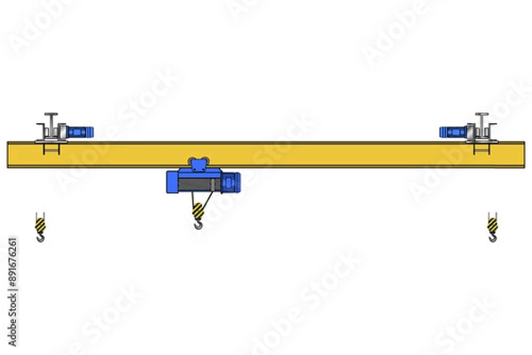 Obraz Overhead crane sketch with. Drawing.