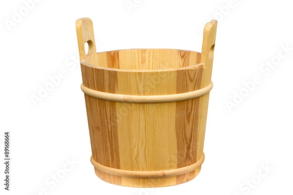 Obraz Wooden bucket for a sauna.