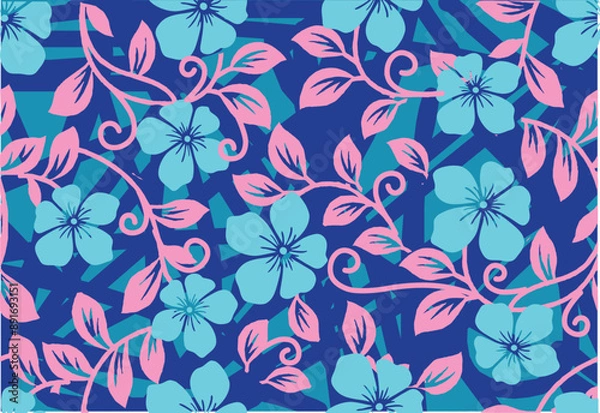 Obraz Indonesian batik motifs with very distinctive, exclusive plant patterns. vector EPS 10