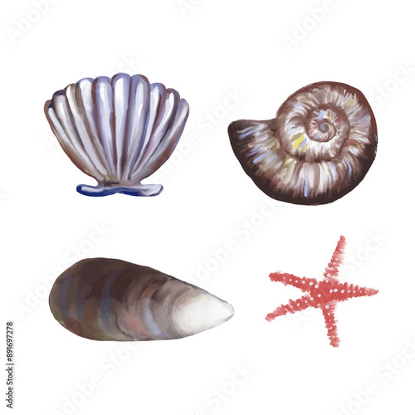 Obraz Set_seashell.eps