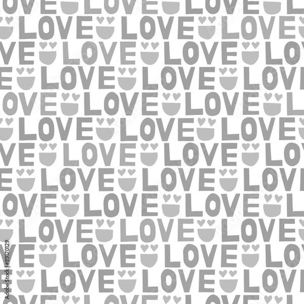 Fototapeta Seamless pattern love & smile ラブスマイルのパターン