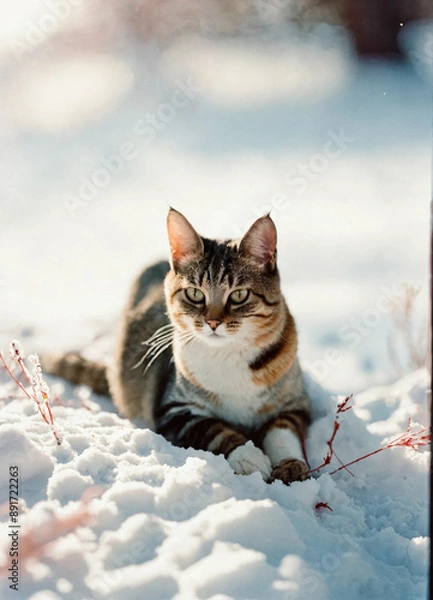 Obraz cat in the snow