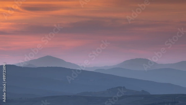 Obraz Sunset Blue Hour in Tuscany
