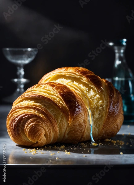 Obraz croissant on a plate