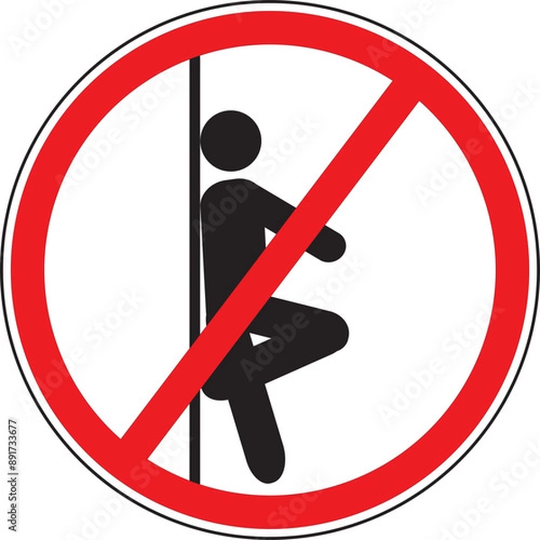Obraz Do not lean on the glass warning sign icon vector.eps