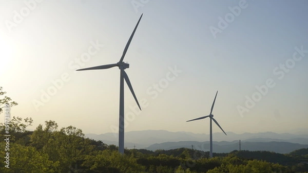 Fototapeta 풍력발전, 풍력발전기, 바람개비