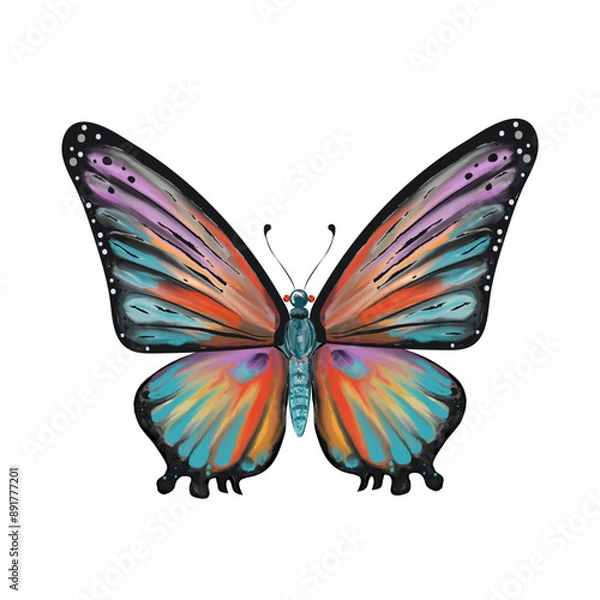 Fototapeta Colored butterfly on isolated background