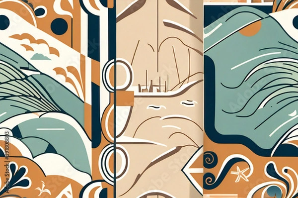 Fototapeta Beach scene pattern