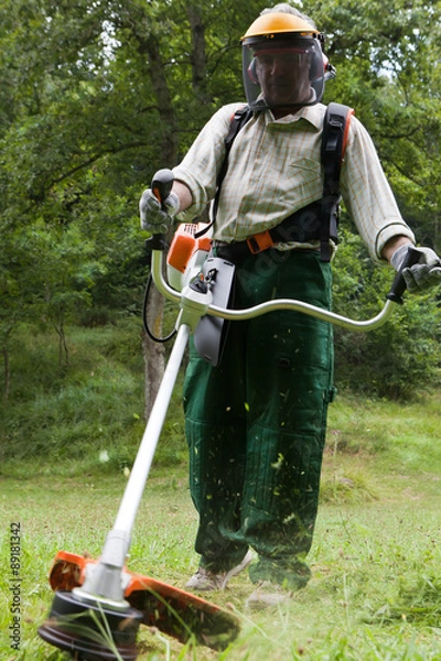 Obraz Forester with brush cutter