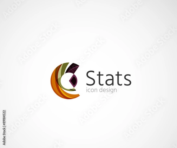 Fototapeta Statistics company logo design. Vector illustration. 