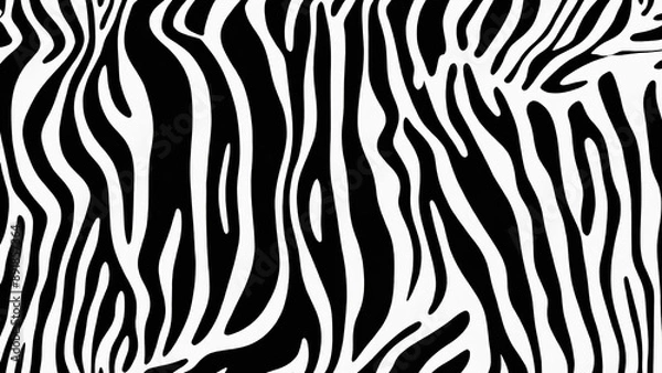 Fototapeta Seamless zebra skin pattern, animal print, 16:9, 300 dpi with space for text 