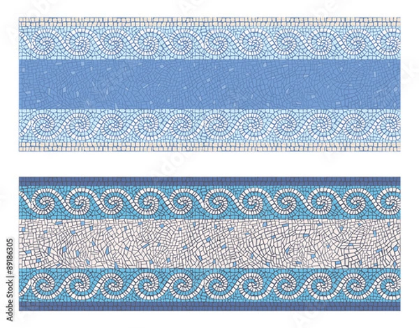 Obraz Vector illustration seamless mosaic border in antique style