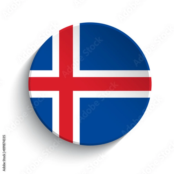 Fototapeta Iceland flag button