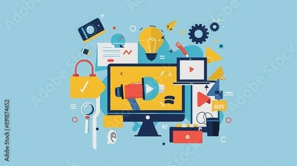 Fototapeta Unlock the power of captivating content! Learn how visual marketing transforms your message into unmissable experiences that resonate deeply with your audience.