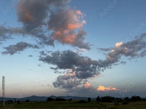 Fototapeta fire in the clouds