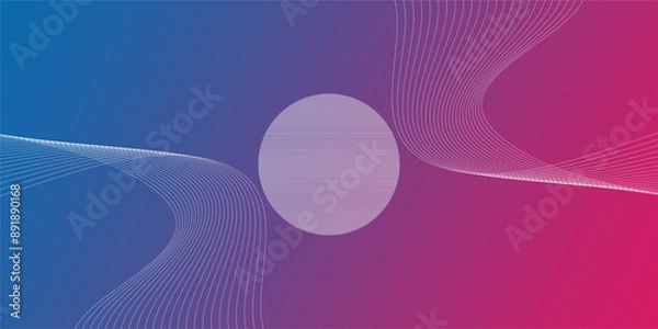 Fototapeta Technology background with musical abstract line wave design