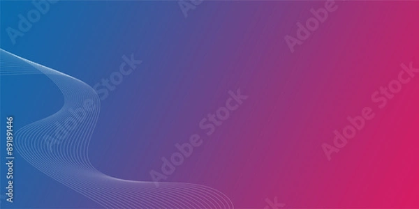 Fototapeta Technology background with neon color abstract line wave design