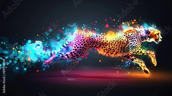 Obraz Rainbow Cheetah in Motion