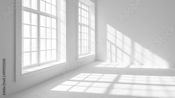 Fototapeta minimalistic windows shadow on white background