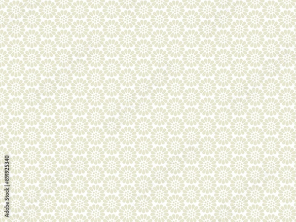 Obraz 和柄パターンの背景壁紙素材、金色の小菊小紋のベクターイラスト