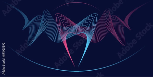 Fototapeta Abstract background with waves forming teeth
