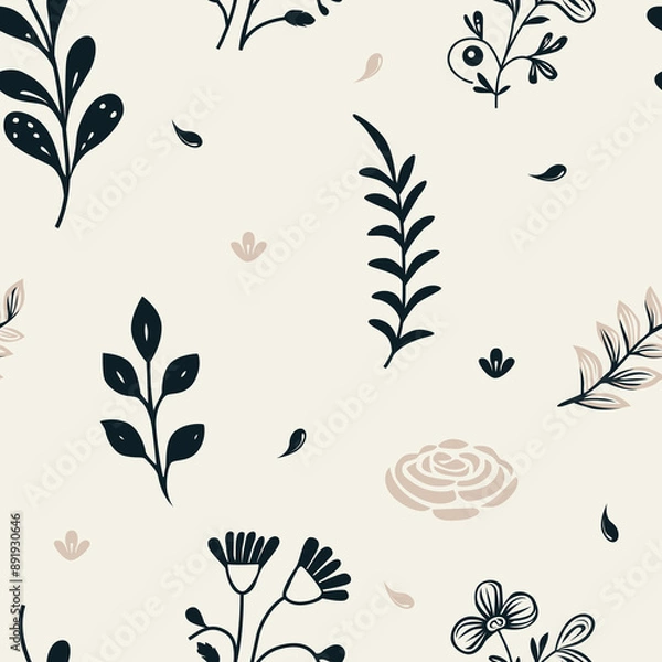 Fototapeta seamless background with leaves