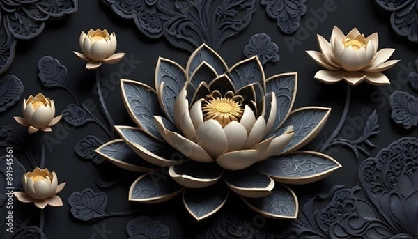 Obraz Clear Plain Shiny Soft Vintage Bokeh Cloudy Wave Like Geometric Black Background or Texture