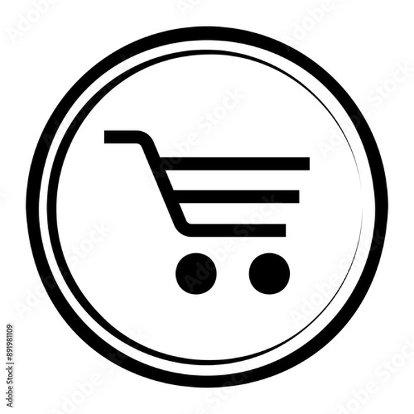 Fototapeta cart Line Icon
