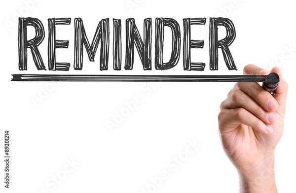 Fototapeta Hand with marker writing the word Reminder