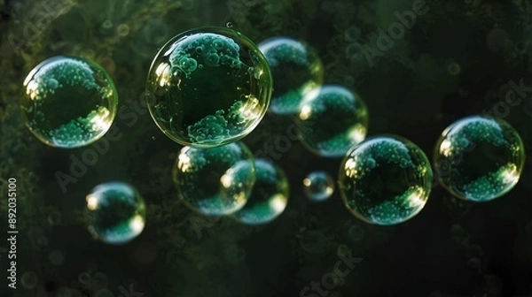 Obraz green soap bubbles