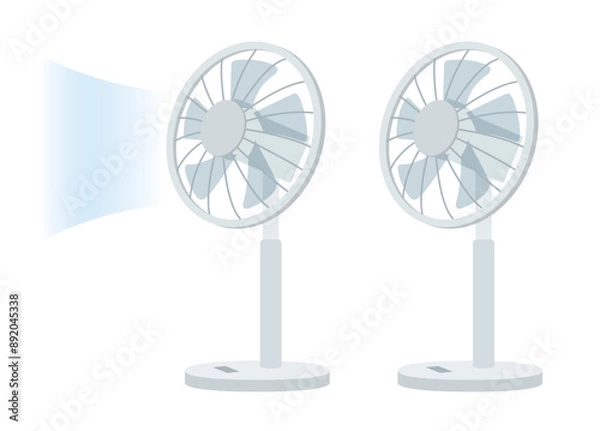 Fototapeta 風が出ている扇風機のイラスト素材