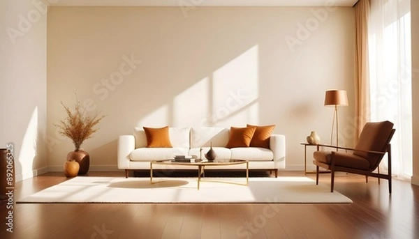 Fototapeta Photo interior modern design room 3d illustration