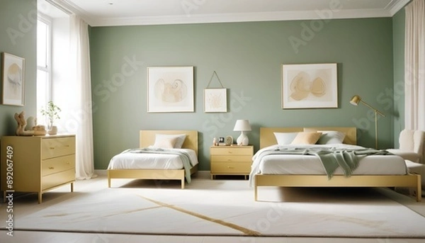 Fototapeta Photo interior modern design room 3d illustration