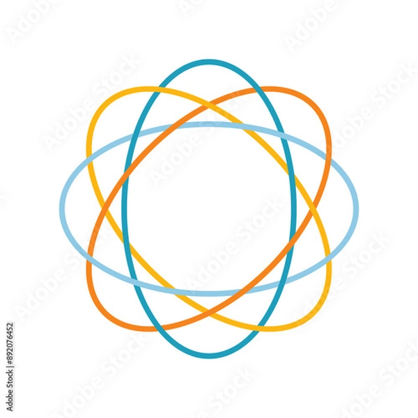 Fototapeta colorful intertwin elliptical lines