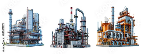 Obraz  Industrial Factories Isolated On Transparent Background