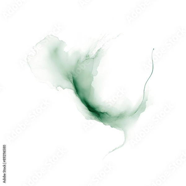 Obraz Emerald watercolor splash on transparent background