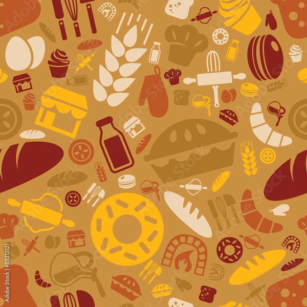Obraz bakery seamless pattern