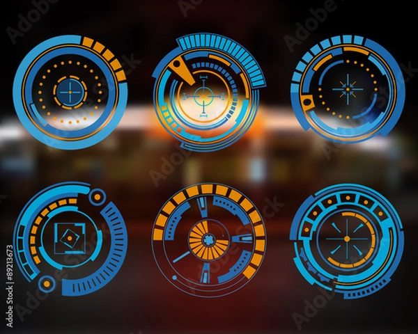 Obraz Abstract future, concept vector futuristic blue virtual graphic