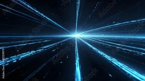 Fototapeta abstract blue background with rays