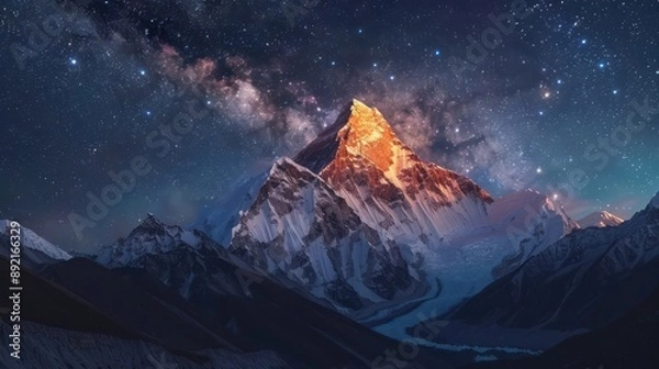 Obraz beautiful everest moutain with Milky Way Galaxy background