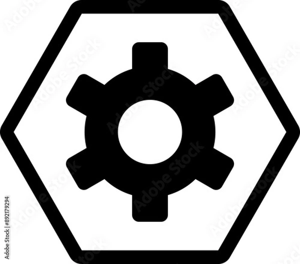 Fototapeta gear hexagon icon inverse