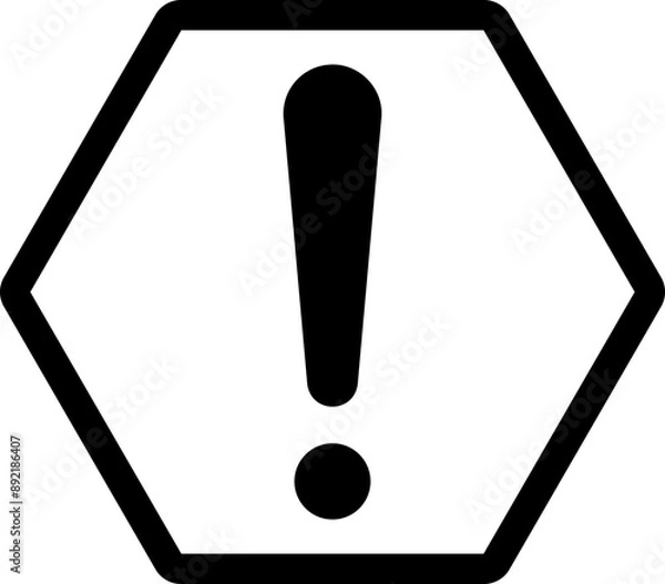 Fototapeta exclamation mark hexagon icon