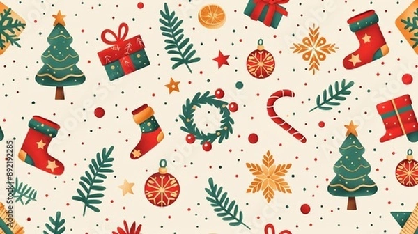 Obraz Christmas Holiday Pattern Illustration