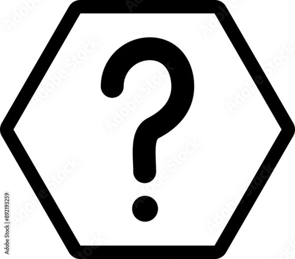 Fototapeta question mark hexagon icon