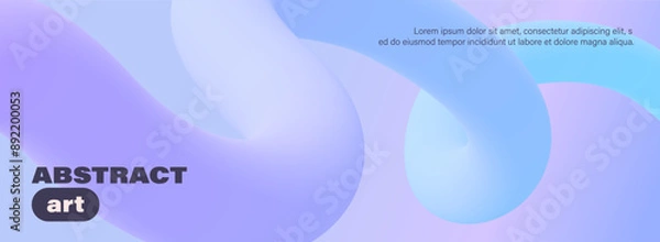 Fototapeta Wavy curly shape with colorful gradient. Modern 3d figure. Vector illustration.